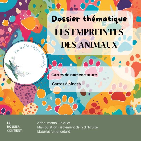 empreintes animaux-ressource pédagogique-apprentissages ludiques-ma bulle happy family