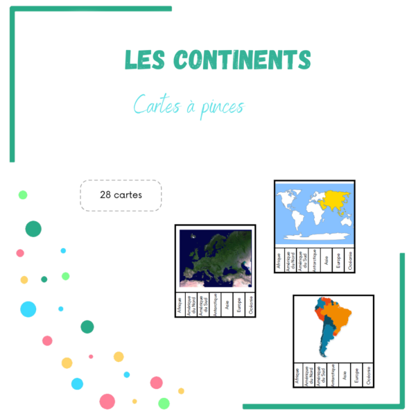 continents-cartes à pinces-géographie-cycle 1-cycle 2-cycle 3-activité enfant