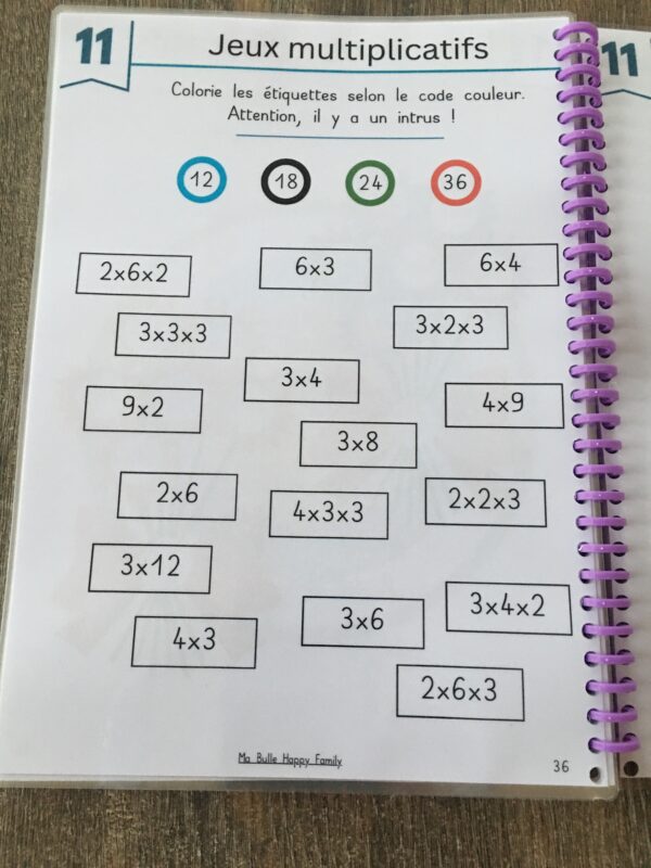 livret d'activités - activités mathématiques - multiplications - cycle 2 - cycle 3