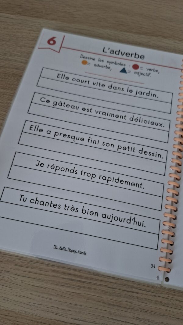 livret d'activités les natures des mots pour réviser la grammaire. Exercices sur les adverbes.