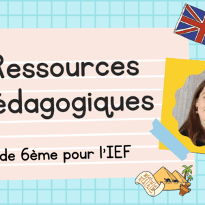 Visuel de couverture de l’article "Les ressources pédagogiques de 6ème en IEF", avec le portrait de l'autrice
