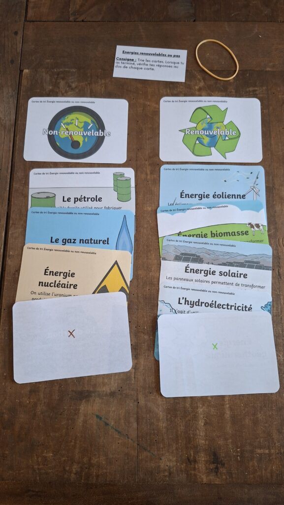 exemple atelier autonome en sciences sur les énergies renouvelables, adapté aux enfants de cycle 3 en ief ou à l'école