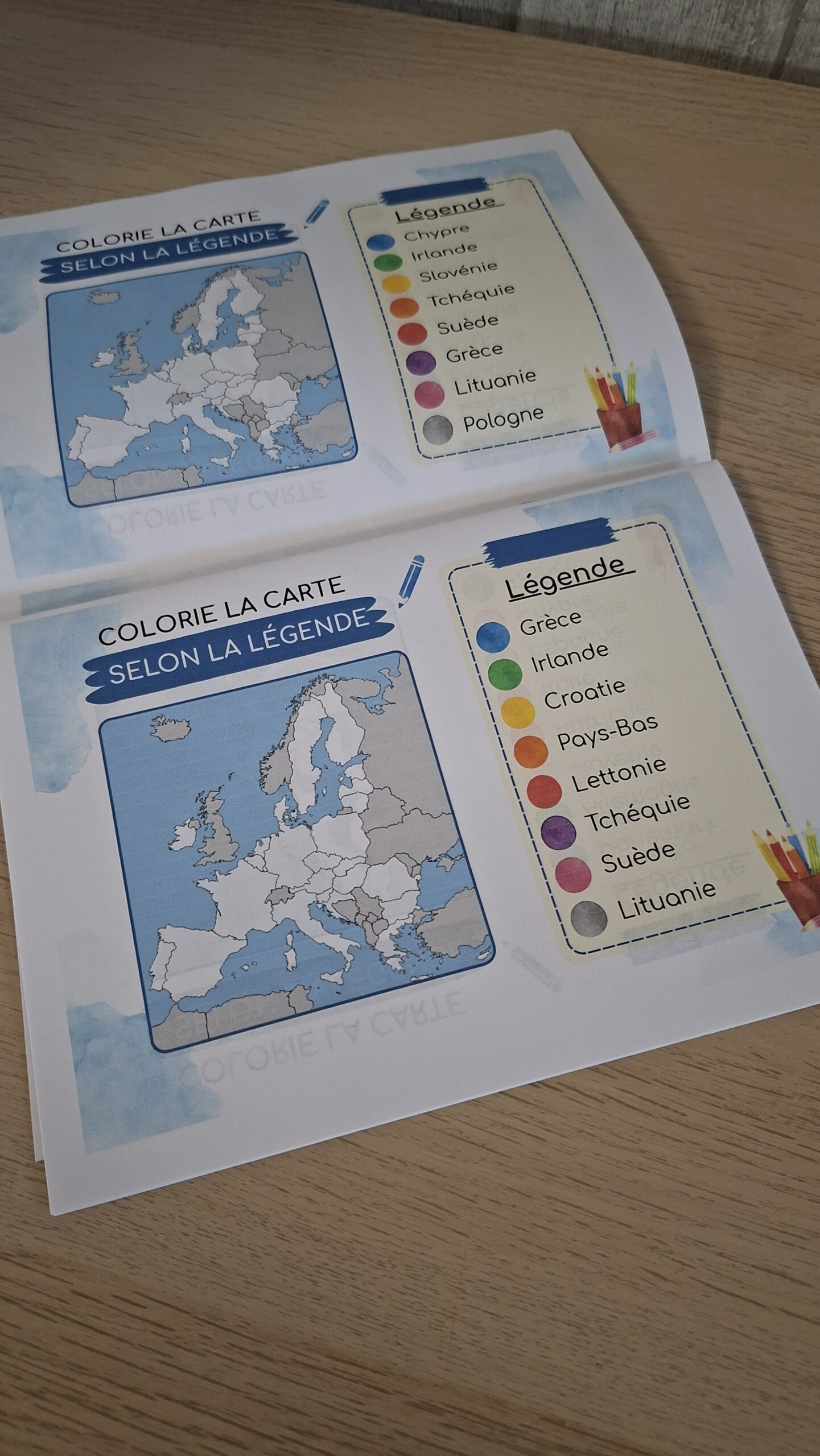 Dossier pédagogique Union européenne - carnet de coloriage cartes pays union européenne - collège