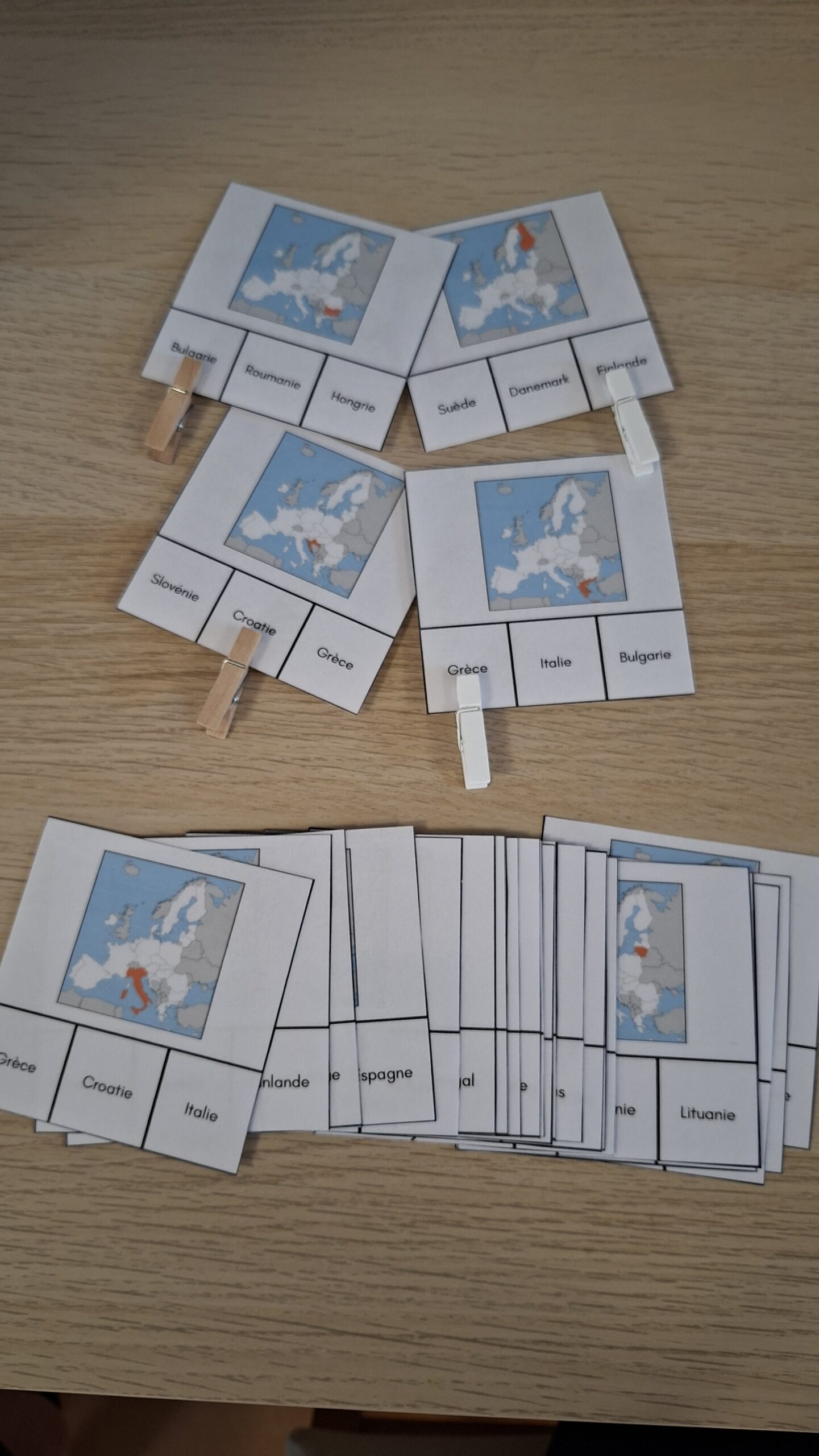 Dossier pédagogique Union européenne - cartes à pinces localisation pays union européenne - collège