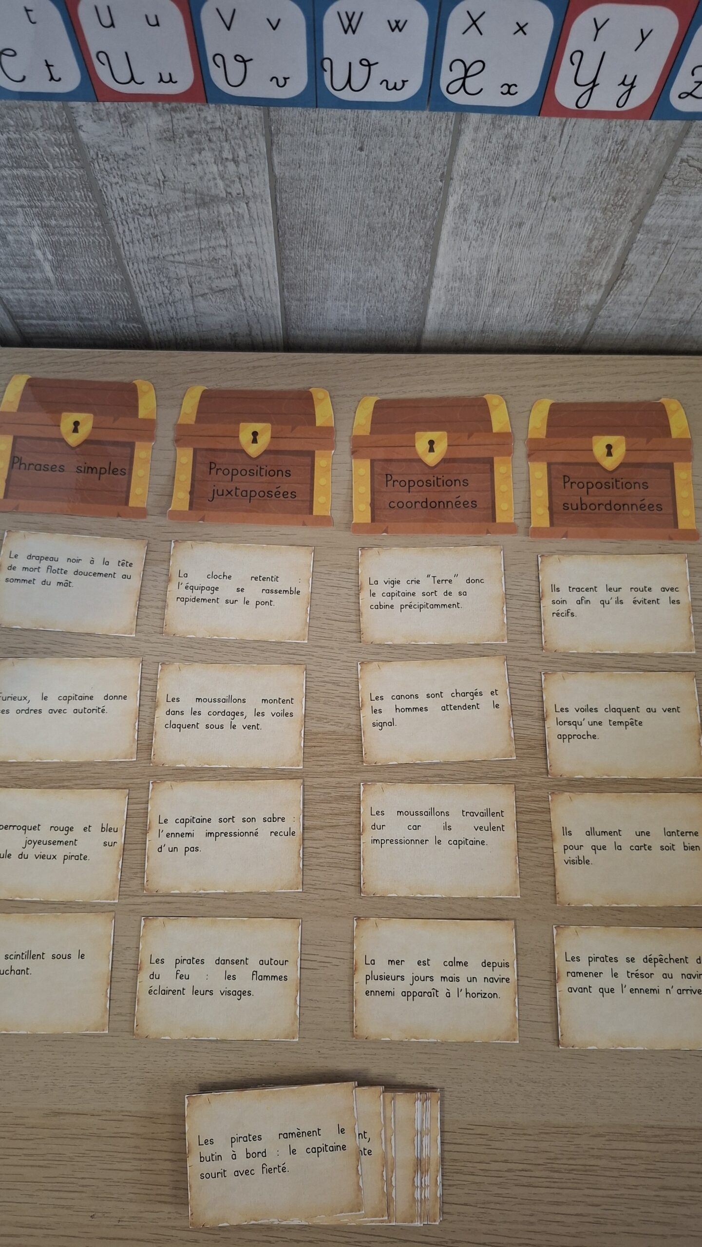 jeu de tri les phrases simples et complexes, proposition juxtaposée, coordonnée, subordonnée